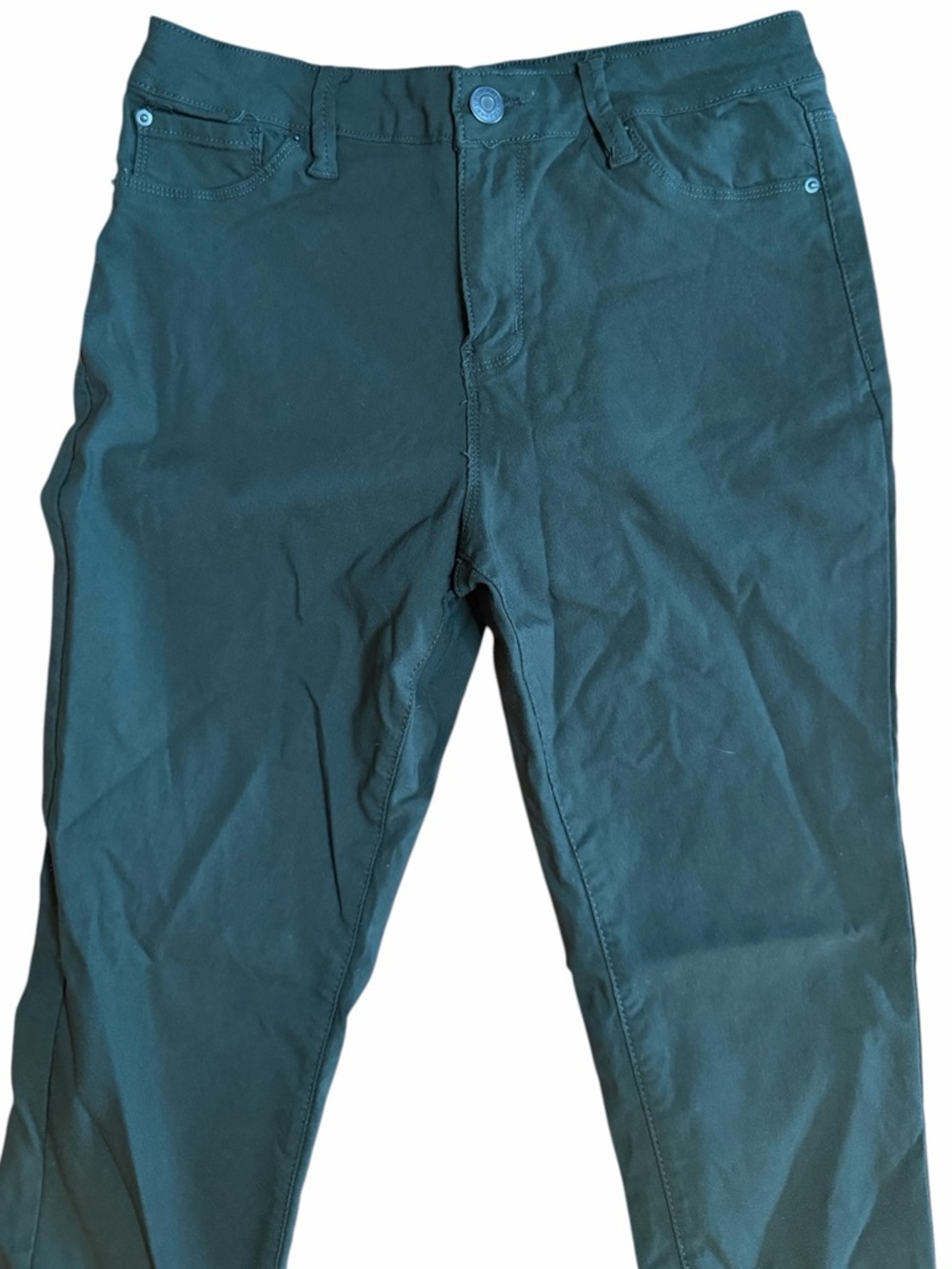 2. Forest Green Tight-Leg Pants (Jean Material) – Fits Like Size 8/10 - Picture 3 of 4